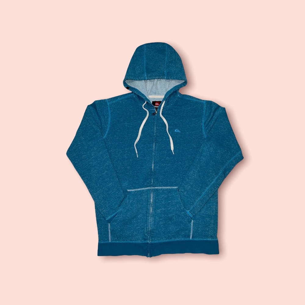 RVCA Men's Divides Fleece Hoodie Sweatshirt – Classic Blue / Medium